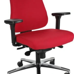 Weekendaanbieding Bureaustoel Montreal met armleggers, rode stof