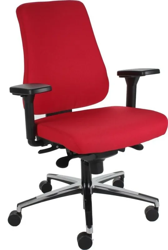 Weekendaanbieding Bureaustoel Montreal met armleggers, rode stof