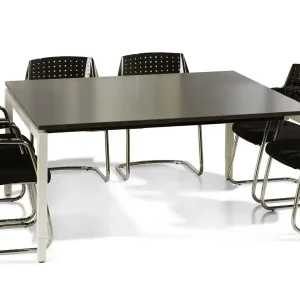 Flitsaanbieding Vergadertafel Arca 160x160 cm, onderstel wit vaste hoogte