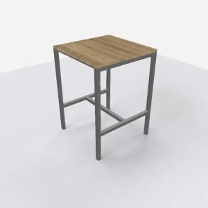 Arca bartafel 80x80cm (bxd), werkblad robson eiken, n-poot alu grijs, vaste hoogte Rechtstreeks Van De Fabrikant