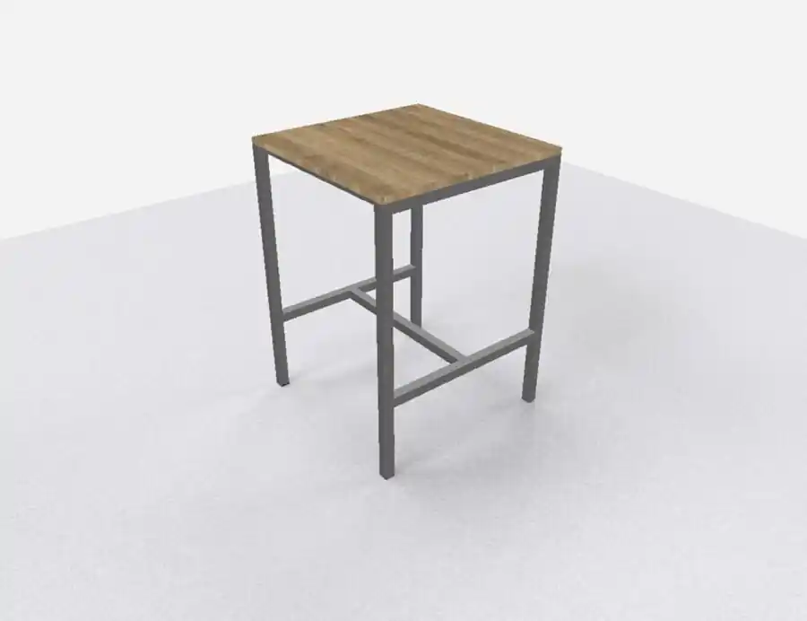 Arca bartafel 80x80cm (bxd), werkblad robson eiken, n-poot alu grijs, vaste hoogte Rechtstreeks Van De Fabrikant