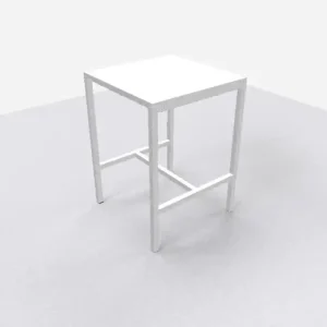 Uitverkoop Arca bartafel 80x80cm (bxd), werkblad wit, n-poot wit, vaste hoogte
