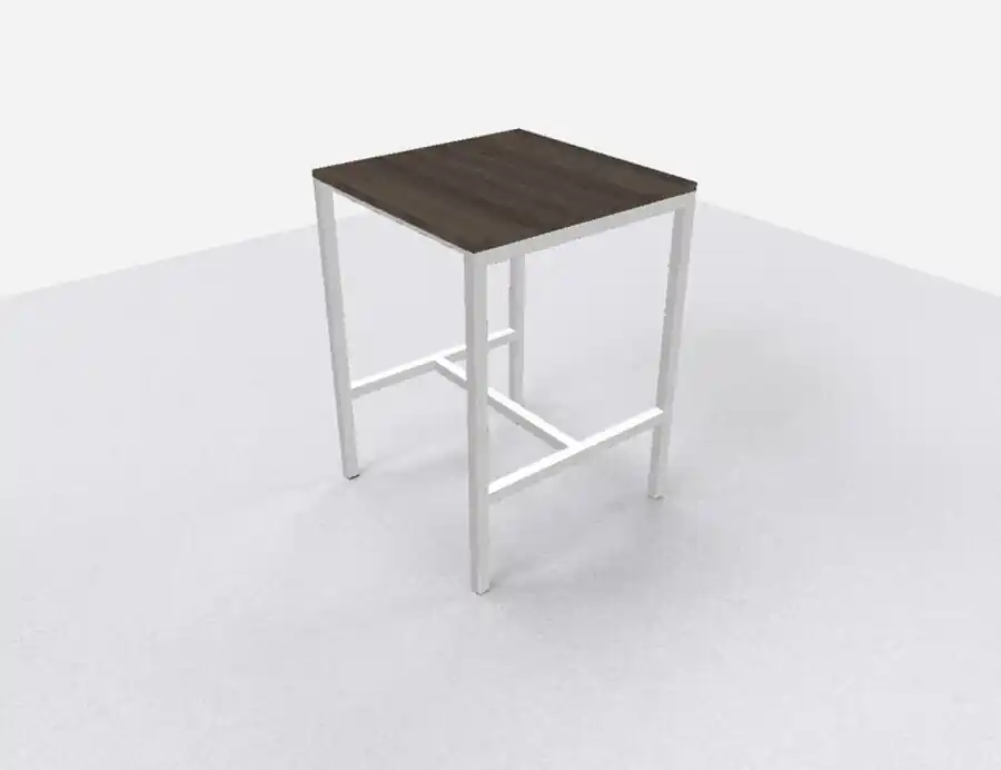 Speciale Aanbieding Arca bartafel 80x80cm (bxd), werkblad logan eiken, n-poot wit, vaste hoogte