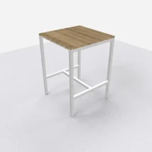 Nieuw Arca bartafel 80x80cm (bxd), werkblad robson eiken, n-poot wit, vaste hoogte