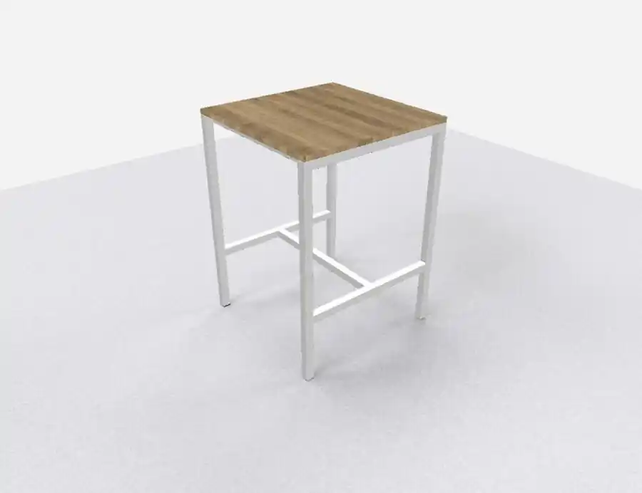 Nieuw Arca bartafel 80x80cm (bxd), werkblad robson eiken, n-poot wit, vaste hoogte