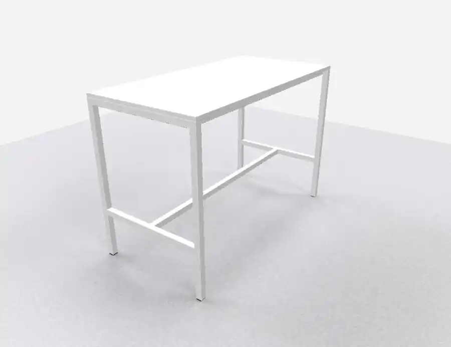 Dagaanbieding Arca bartafel 160x80cm (bxd), werkblad kleur wit, n-poot wit, vaste hoogte