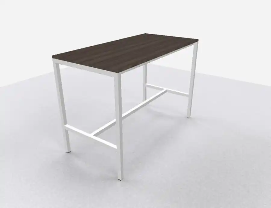 Arca bartafel 160x80cm (bxd), werkblad logan eiken, n-poot wit, vaste hoogte Laatste Versie