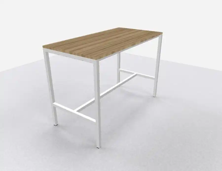 Arca bartafel 160x80cm (bxd), werkblad robson eiken, n-poot wit, vaste hoogte Finale Uitverkoop