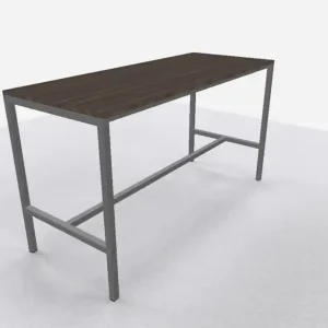 Nieuw Arca bartafel 200x80cm (bxd), werkblad logan eiken, n-poot alu grijs, vaste hoogte