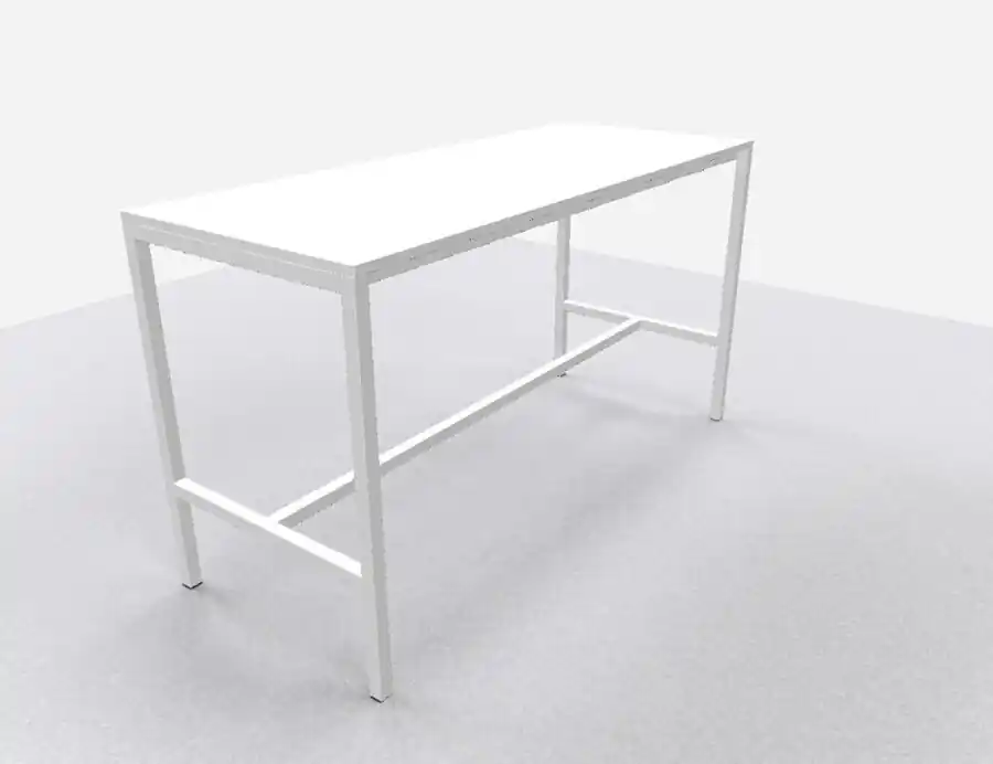 Seizoensaanbieding Arca bartafel 200x80cm (bxd), werkblad wit, n-poot wit, vaste hoogte