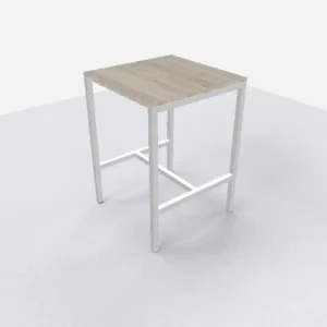 Arca bartafel 80x80cm (bxd), werkblad oak light, n-poot wit, vaste hoogte Fabrieksprijs