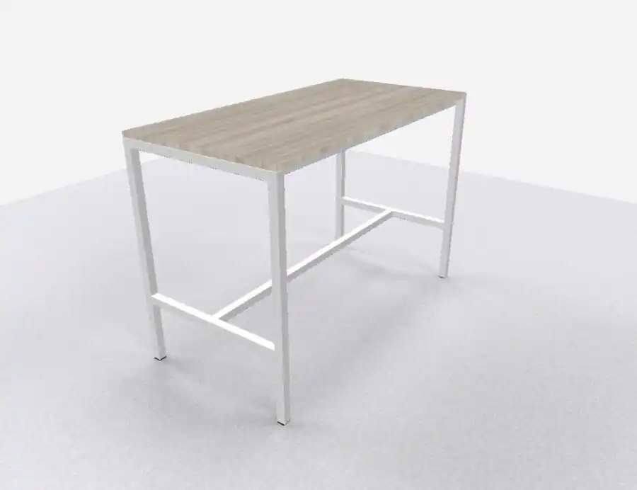 Speciale Aanbieding Arca bartafel 160x80cm (bxd), werkblad oak light, n-poot wit, vaste hoogte