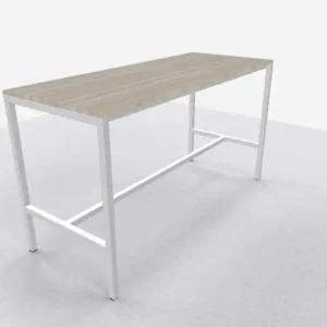 Actieprijs Arca bartafel 200x80cm (bxd), werkblad oak light, n-poot wit, vaste hoogte
