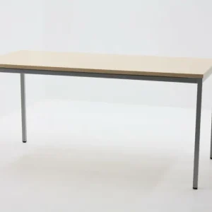 Basic-line tafel 160x80cm (bxd), werkblad ahorn, 4-poot aluminium, vaste hoogte Must-Have