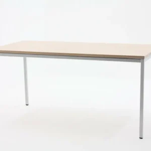 Uitverkoop Basic-line tafel 160x80cm (bxd), werkblad kersen havanna, 4-poot aluminium, vaste hoogte