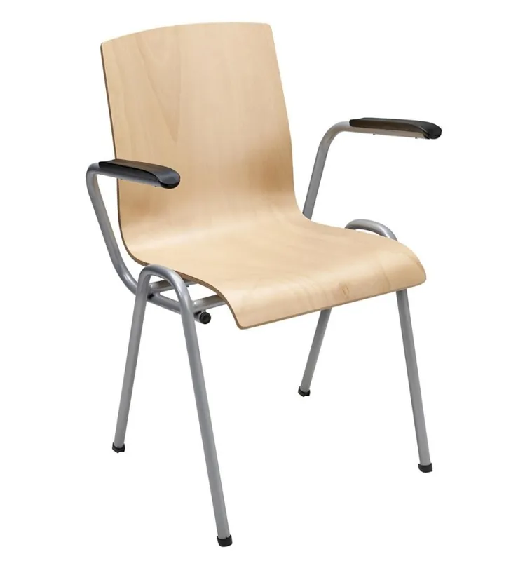 Aanbieding Vergaderstoel Style in hout - chroom met armleggers