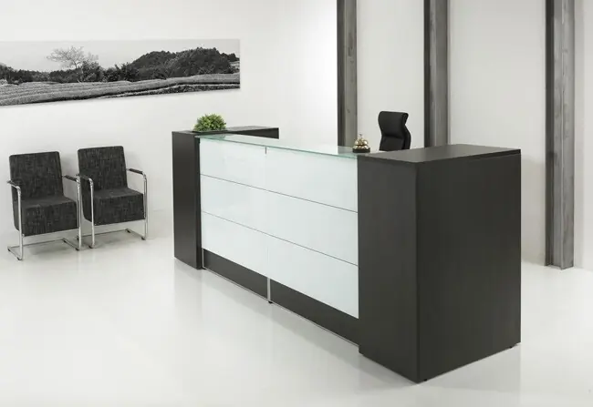 Receptiebalie - opstelling CEO 288cm breed donker eiken Must-Have