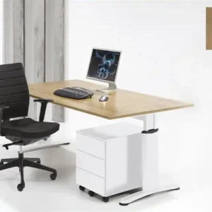 Aanbieding Bureau Basic-T, wit T-poot, blad kersen havanna T526 200x100cm