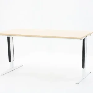 Bureau Aspa Facility 160x80cm (bxd), werkblad in ahorn, t-poot wit Veilige Betaling