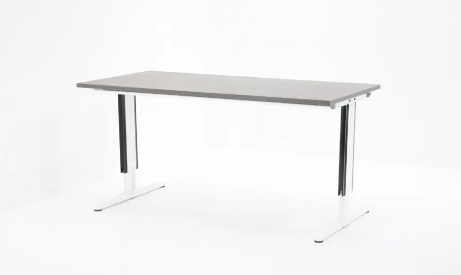 Bureau Aspa Facility 160x80cm (bxd), werkblad logan eiken, t-poot wit Seizoensaanbieding