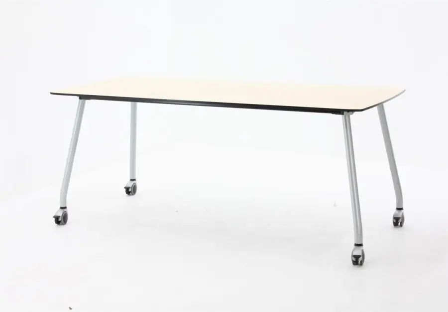 Vergadertafel Aspa 180x80cm (bxd) - werkblad ahorn, verrijdbaar Superprijs