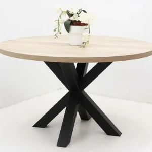 Vergadertafel - kantinetafel industrieel - kruispoot diam. 130cm Direct Verzonden