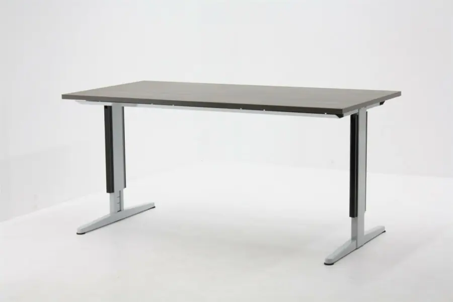 Aanbieding Bureau Aspa Facility 160x80cm (bxd), werkblad logan eiken, t-poot alu grijs, circulair
