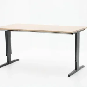 Bureau Aspa Facility 180x90cm (bxd), werkblad kersen havanna, t-poot zwart, circulair Finale Uitverkoop