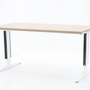 Bureau Aspa Facility 180x90cm (bxd), werkblad kersen havanna, t-poot wit, circulair Hete Deal