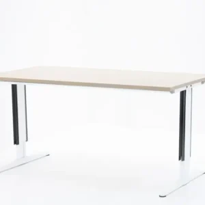 Hoge Kwaliteit Bureau Aspa Facility 180x90cm (bxd), werkblad robson eiken, t-poot wit, circulair