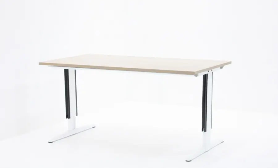 Hoge Kwaliteit Bureau Aspa Facility 180x90cm (bxd), werkblad robson eiken, t-poot wit, circulair
