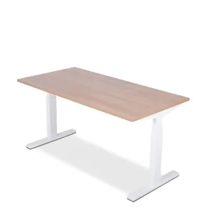Actieprijs Bureau Optima zit-/sta elektrisch 200x100cm alu - kersen havanna - up & down + display