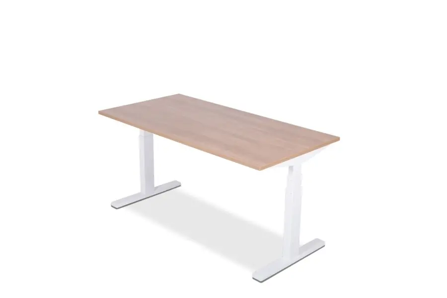 Actieprijs Bureau Optima zit-/sta elektrisch 200x100cm alu - kersen havanna - up & down + display