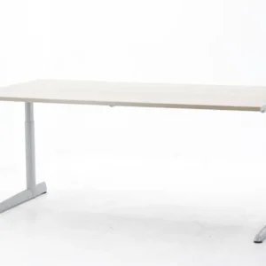 Bureau Ahrend 500 - 180x90cm (bxd) - werkblad robson eiken, c-poot alu grijs, instelbaar Snelle Levering