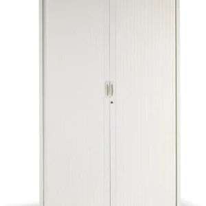 Aanbieding NG roldeurkast 2008 - 198x80x45cm - Ral 9003 wit- incl. 4 legborden