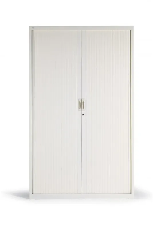 Aanbieding NG roldeurkast 2008 - 198x80x45cm - Ral 9003 wit- incl. 4 legborden