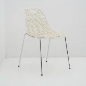 Designstoel Crassevig Nett - kunststof - wit - chroom - 4-poots Gecertificeerd