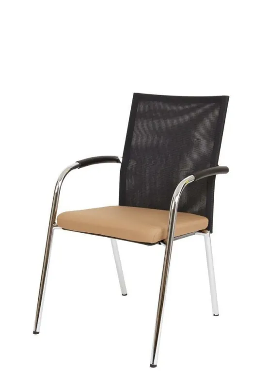Aanbieding Vergaderstoel THO Basic Plus netweave, 4-poot, bruin