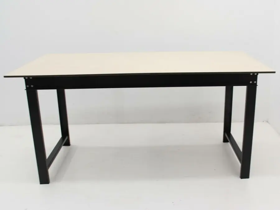 Werktafel inpaktafel 180x90cm (bxd) - werkblad ahorn, onderstel h-poot zwart Seizoensaanbieding