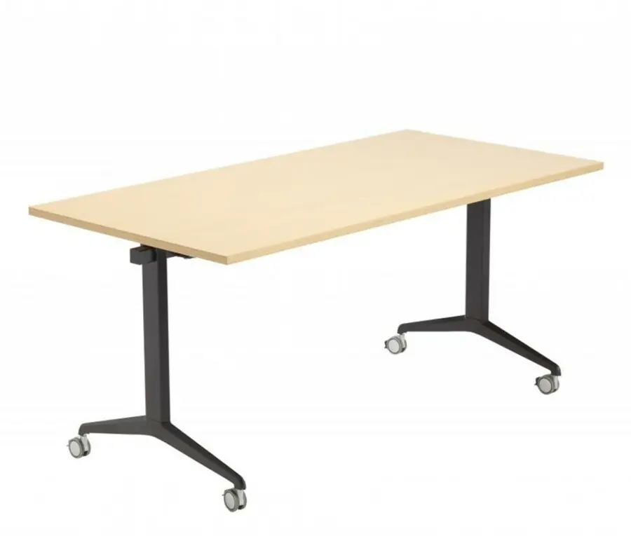 Koop Online Verrijdbare klaptafel - 120x80cm - ahorn - aluminium grijs