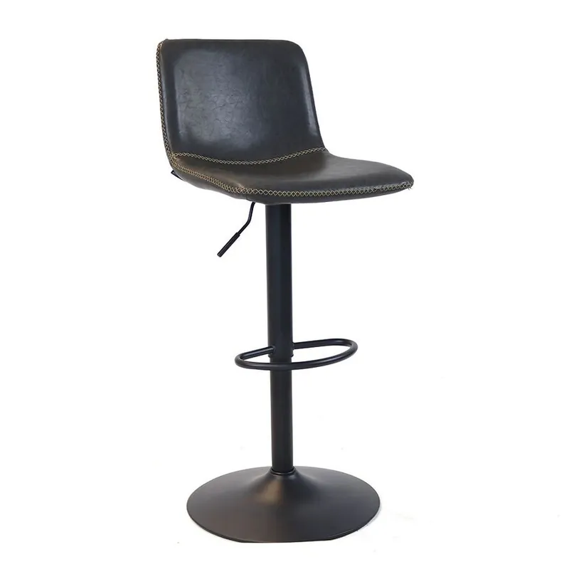Alleen Vandaag Barkruk Texas, eco-leder, kleur antraciet - metalen frame zwart