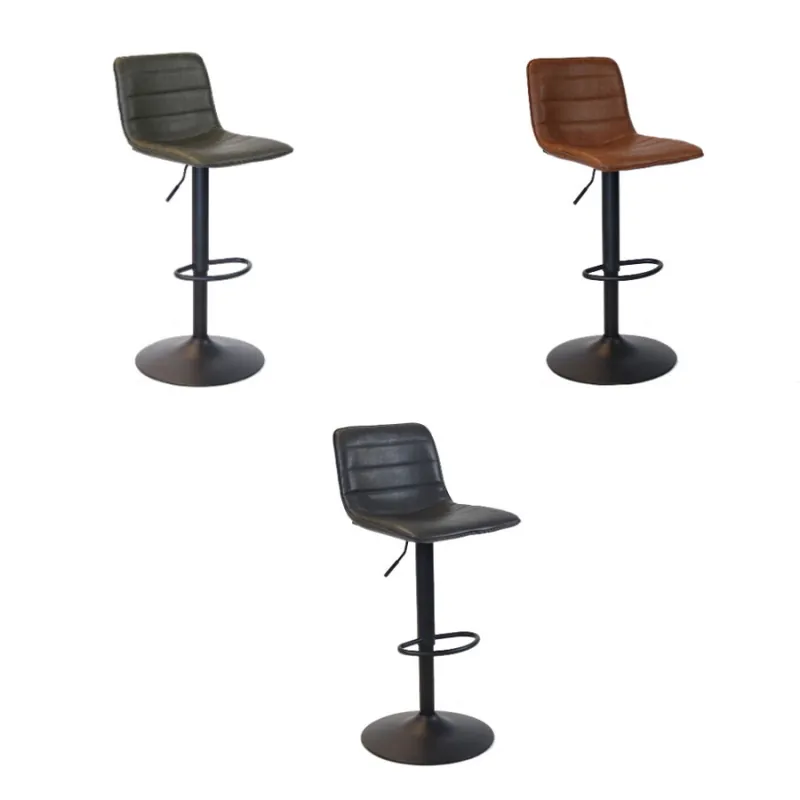 Barkruk Boston, eco-leder, in diverse kleuren, 62-76cm, metalen frame zwart Op = Op