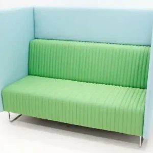 Aanbieding Loungebank Mona Highline - 124x160x90cm (hxbxd) - bekleding blauw/groen - onderstel chroom