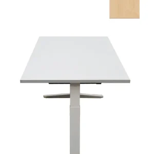 Beperkte Voorraad Bureau Ahrend Balance solo, 160x80cm (BxD), wit, bladdecor Ahorn T519 - hoogte instelbaar