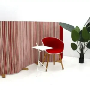 Weekendaanbieding Scheidingswand Buzzitwist - 120x250cm (hxb) - rood wit gestreept - vilt