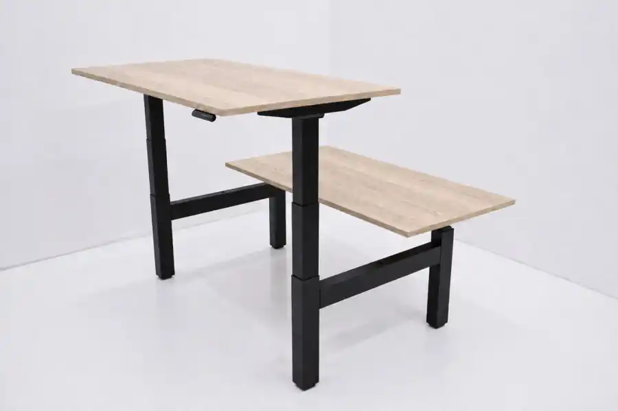 Aanbieding Zit sta bureau THO duo - Werkblad Halifax eiken natuur