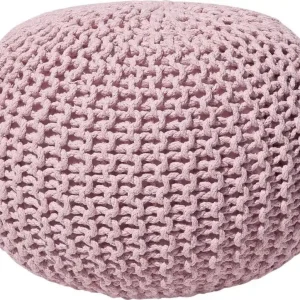 Beliani CONRAD Poef Roze 50 cm Katoen Lage Kosten