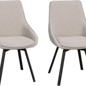 Rowico Home Alison Draaibare Eetkamerstoel Beige Set Van 2 Flitsaanbieding