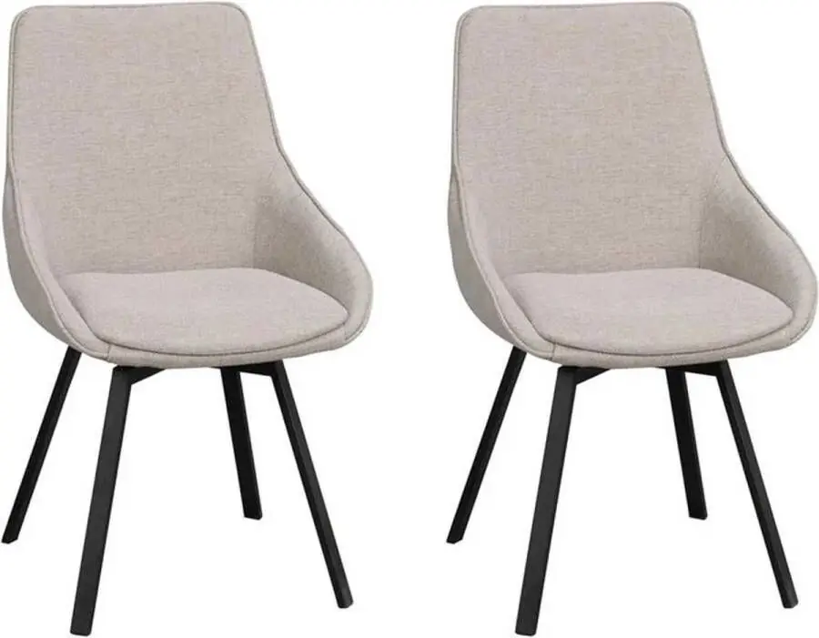Rowico Home Alison Draaibare Eetkamerstoel Beige Set Van 2 Flitsaanbieding