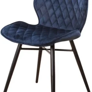 Beste Prijs DS4U ruby eetkamerstoel velvet kuipstoel velours stof blauw